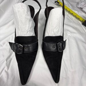 Couture Donald J Pliner suede and leather mule